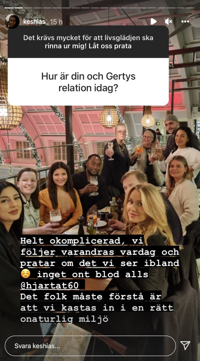 Keshia berättar om hennes relation med Gerty idag Keshia berättar om hennes relation med Gerty idag